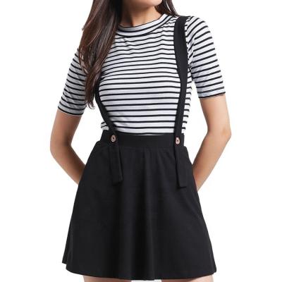 China Hot Sale QUICK DRY Women Loose Casual Short Suspender High Waisted Ties Lady Mini Dress Overalls for sale