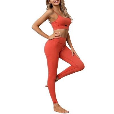 China Wholesale Exquisite Breathable Pure Color Fitness Pure Cotton Seamless Custom Female Yoga Set for sale