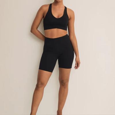 China 2022 Custom Women's Slim Fit Shorts Shapewear Yoga Suit Sportswear Breathable Sleeveless High Waist Tops for sale