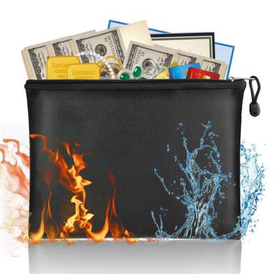 China Double Layer Convertible Fire Retardant Safe Fiberglass Document Bag Money Retardant Folder Bag for sale