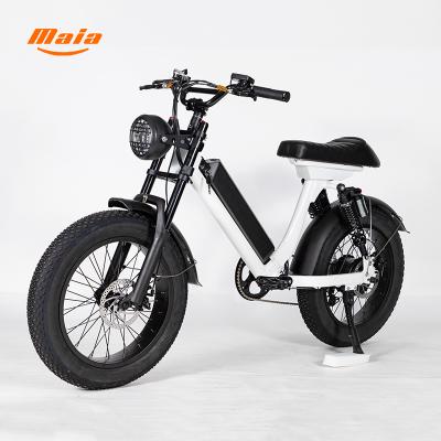 China Full Suspension 20 Inch Long Range Electric Mountain Bike 500W/750W/1000W Tire Electric Ebike Aluminum Alloy Powerful Snow Range Fat for sale