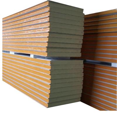 China Modern Polyurethane Insulated Metal Foam Board Exterior Wall Cladding PU Sandwich Decorative Wall Panel for sale