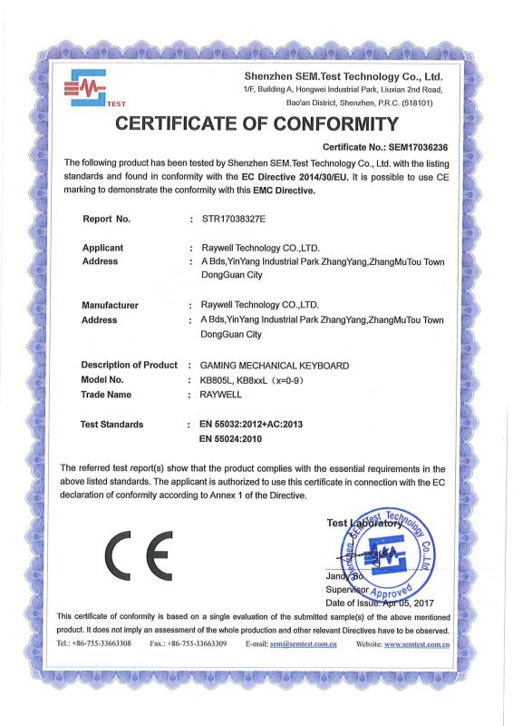 CE - Raywell Technology CO.,LTD.