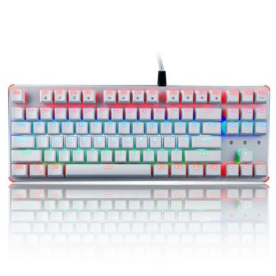 China Tecla iluminada 87 llaves del plástico del color del doble de la cubierta del metal del teclado del juego en venta