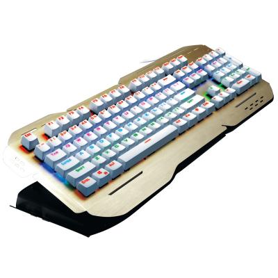 China Rainbow Colorful Ergonomic Gaming Keyboard Multimedia Keys Alumium Alloy Cover for sale