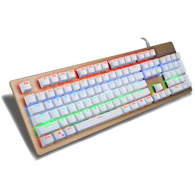 China USB Metal Mechanical Keyboard With Blue Mechanical Switch RGB LED Backlight for sale