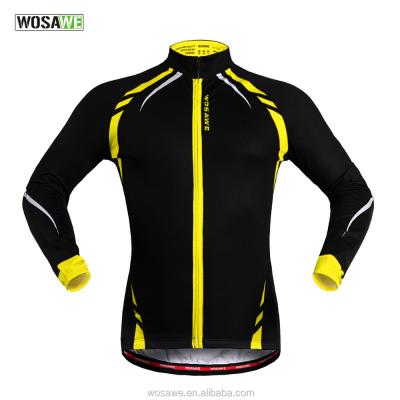 China Wosawe Antibacterial Cycling Team Jersey Sublimation Cycling Shirt With Thermal Fleece for sale