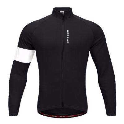 China NEW Wosawe Anti-UV Fleece Mens Thermal Classic Black Cycling Long Sleeves Maillot for sale