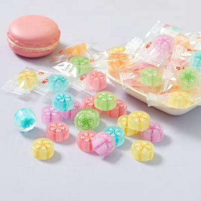 China Natural Hot Selling Flower Shaped Handcrafted Hard Candy Individually Wrapped for sale