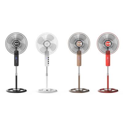 China 2020 New Arrival Lower Noise 16 Inch Electric Fans 5 Blades LED Stand Fan With Low Noise Remote For Home Appliance for sale