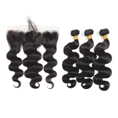 China Body Wave Bundles With Lace Headbands Bundle With Frontal Vendor Brazilian Hair Body Wave Cuticle Aligned Hair RUBE Hair 100 for sale