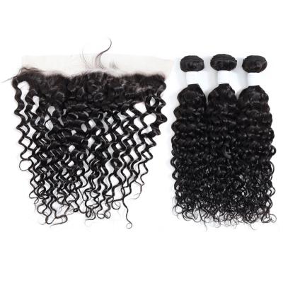 China Water Wave Water Wave Bundles With Frontal Brazilian Hair Plucks Pre Lace 100 Hair RUBE Hair for sale