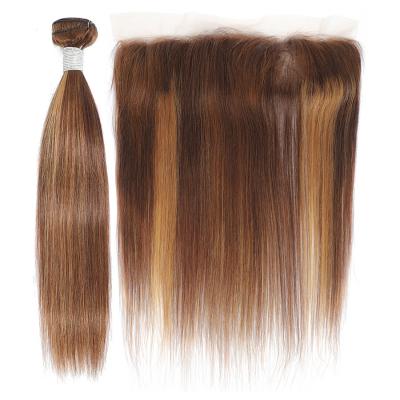 China Straight Highlight Bundle Bundles With Lace Headbands Straight Hair Bundles Indian Hair Wholesale No Shedding RUBE for sale