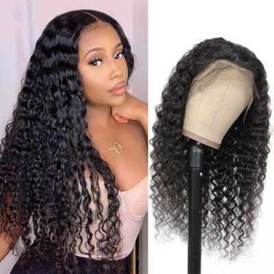 China Deep Wave 150 Density 180 Hair Wig Deep Wave13x4 Lace Front Human Hair Wig Mink Brazilian Hair Wig Pre Pluck RUBE for sale