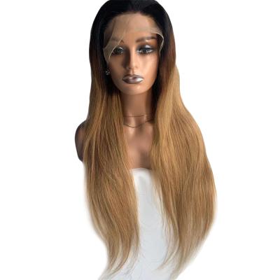 China Straight Hairline RUBE Front Wig Peruvian Wig Natural Lace Front Wigs Ombre Hair 3 Tone Human Hair 1B/4/27 Lace Front Wig for sale