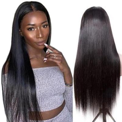 China Wholesale Free Shipping Straight Wave Cuticle Aligned Human Hair Free Sample Unprocessed Brazilian Straight Hair T-Part Wigs Natural Hairline for sale