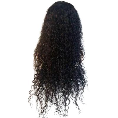 China 100% Silky Full Lace Wig 360 Lace Frontal Wigs Water Wave Brazilian Human Hair Wigs No RUBE Shedding Hair for sale