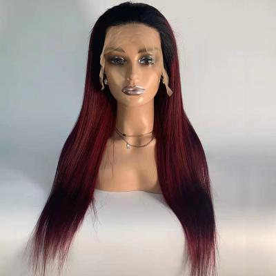 China 99J Lace Front Wig 13x4 Lace Front Wig Brazilian Human Hair Straight 100% Transparent Hair RUBE Hair Straight for sale