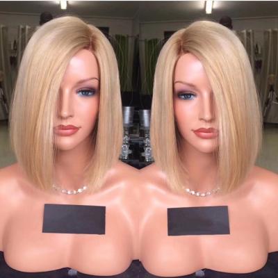 China Unprocessed Raw Peruvian Straight Human Hair Frontal Wig Bob Wigs 613 Straight Remy Hair No Shedding No Tangle RUBE for sale