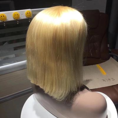 China Indian Hair Preplucked Blonde 613 Silky Straight Human Hair Wigs Bob Wig Lace Front Wave Wig With Baby Hair Shedding Free RUBE for sale