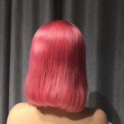 China Virgin Hair Straight Cuticle Aligned Straight Cuticle Aligned Bob Wig Pink Color Malaysian Hair Vendor Bob Wig 100 Short Bob Wig Hair RUBE Hair for sale