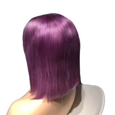 China Free Sample Straight Cuticle Aligned Hair Short Purple Bob Wig 100 Purple Bob Wig Malaysian Wig Straight Hair RUBE Hair for sale