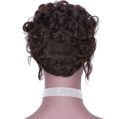 China Russian Hair RUBE Hair 100 Pixie Curl Wig Cuticle Aligned Hair Pixie Curls Wig Machine Made for sale