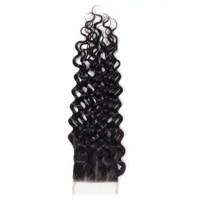 China Hot Sale New Arrival Free Sample Water Wave Brazilian Hair Lace Closure 4x4 Human Hair Lace Closure 100 Hair RUBE for sale