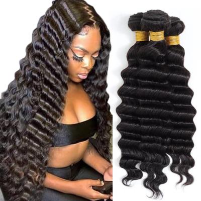 China Wholesale LOOSE DEEP WAVE Hair Bundles Raw Virgin Cuticle Aligned Hair Loose Deep Wave Peruvian Hair Extensions No Shedding RUBE for sale