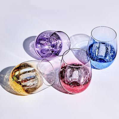 China Office Drinkwares Champagne Wine Glasses Clear Borosilicate Custom Unbreakable Glass Cups Silk Printing Logo 250ml 490ml 540ml for sale