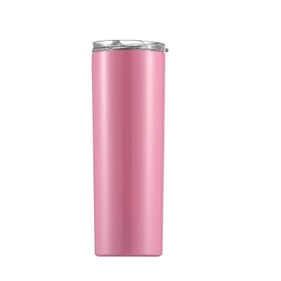 China 20 Ounce Empty Viable Custom Matte Insulated Lean Tumbler Double Wall 18/8 Stainless Steel Wine Coffee Mug With Straw Logo for sale