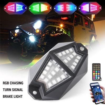 China NEW APP 4 6 8 12 Pods Rock Remote Control Musical RGB RGBW Light Chasing for Trucks Boats ATV UTV 2 Inch for sale