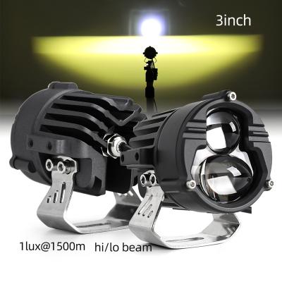 China Die Casting Aluminum Alloy Housing 3 Inch 40W Beam Lighting Motorcycle Auxiliary Front LED High Low Combo Headlight for sale