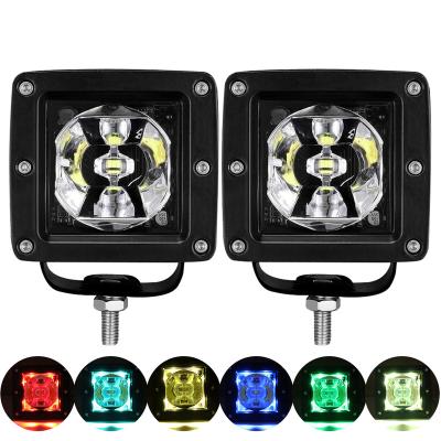 China 3 Inch 45W LED LightStrobe RGB LED Work LightStrobe RGB LED Work Light Diecast Aluminum Housing Offroad Flashing Light for sale