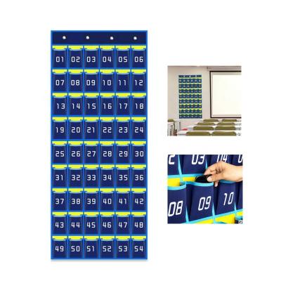 China Numbered Hanging Classroom Pocket Chart Mobile Phone Organizer 10cm/3.94inches Wide for sale