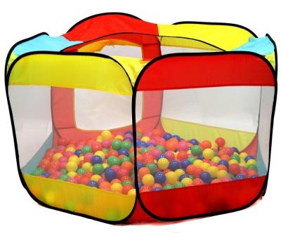 China 6 Large Mesh Windows For Visibility 50 Ball Pit Play Tent Automatic Hexagon Mesh Kids House Twist Pool for sale