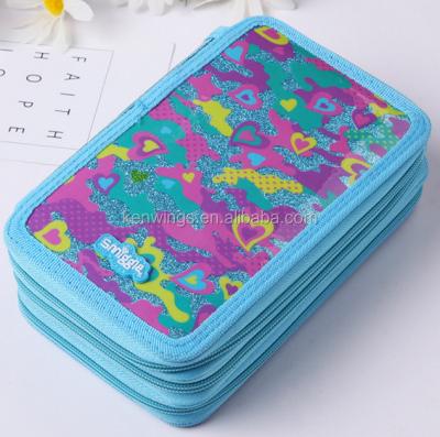 China Good Quality Reusable 3 Zippers Pencil Case With Polyester Material for sale