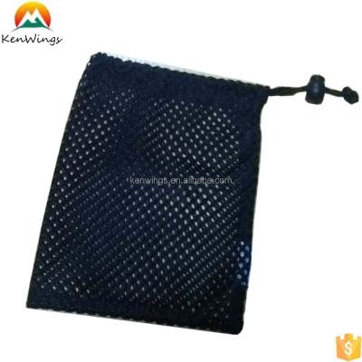 China Recyclable Custom Promotion Black Mesh Bag With Drawstring At Top See Through Mesh Gift Bag for sale