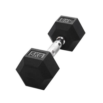 China Strength Training Commercial Use Hex Dumbbell / Color Dumbbell Rubber Coated Wholesale for sale