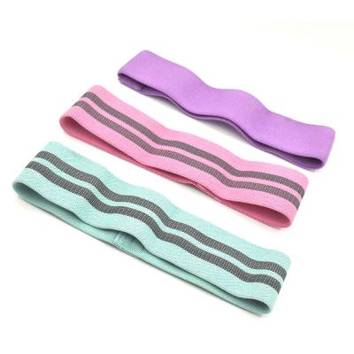 China Home Exercise 1/6 Non Slip Legs Mini Stripes Fabric Exercise Bands for sale