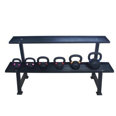 China Modern Two-Layer Kettlebell Rack Storage Rack , Fitness Cast Iron Kettlebell Rack for sale