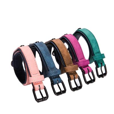 China Suitable Neck Circumference: 25-32cm New Style 2021 Premium Frosted Colored Microfiber Pet Collar Pet Supplies for sale