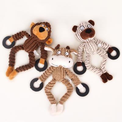 China Soft Economic Soft Custom Design Easy To Clean Brown Color Plush Animal Dog Toys For Pet for sale