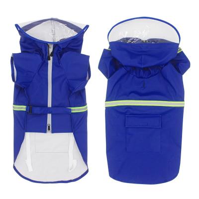 China PU Windproof High Cuality Rainproof Leather Material Waterproof New Arrive Dog Raincoat for sale