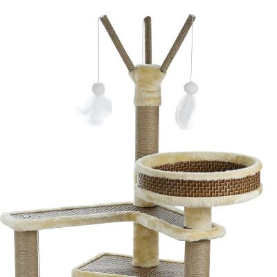 China Factory Direct Sale Hot Sale Multilevel Wooden Pet Stored Cat Scratching Tree Tower Condo Cat Tree House for sale