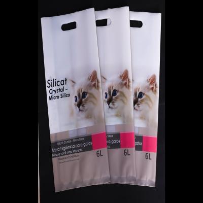 China BIODEGRADABLE 6L Quad Seal Strong Seal Metallized Plastic Slider Zipper Pet Food Packaging Bag For Dog Cat Feeding for sale