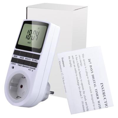 China 7 Days 24 Hours Large LCD Time Switch 230V Digital Kitchen Egg Timer Switch Programmable Plug Timers for sale