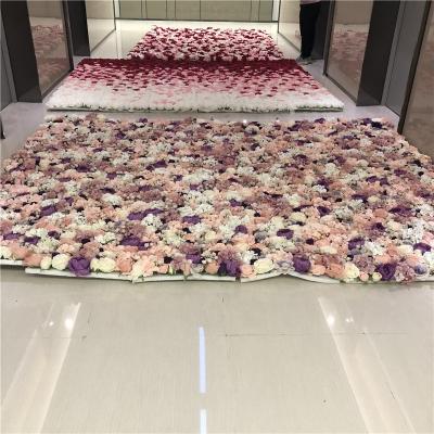 China Decoration Flowers Hot SW018 Porcelain Wedding Floral 3D Panel Decorative White Rose Roll Up Foam Base Flowerwall Artificial Flower Silk Wall Backdrop for sale