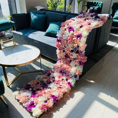 China Luxury High Quality Flower Wall For Sale B0112 Roll Up Flowerwall Event Wedding Pearl Cotton Base Flower Wall Panel Wedding Decor Rental Roll Up Backdrop flower wall for sale