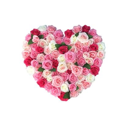 China K01227 Luxury Diy Artificial Flower Wall Circle Heart Style Artificial Flower Wall Backdrop Fake Flower Head Wedding Party K01227 For Wedding Decor for sale